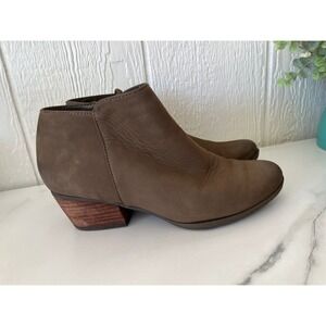 Blondo Waterproof Leather Ankle Boots Women Size 8.5M Brown Block Heel